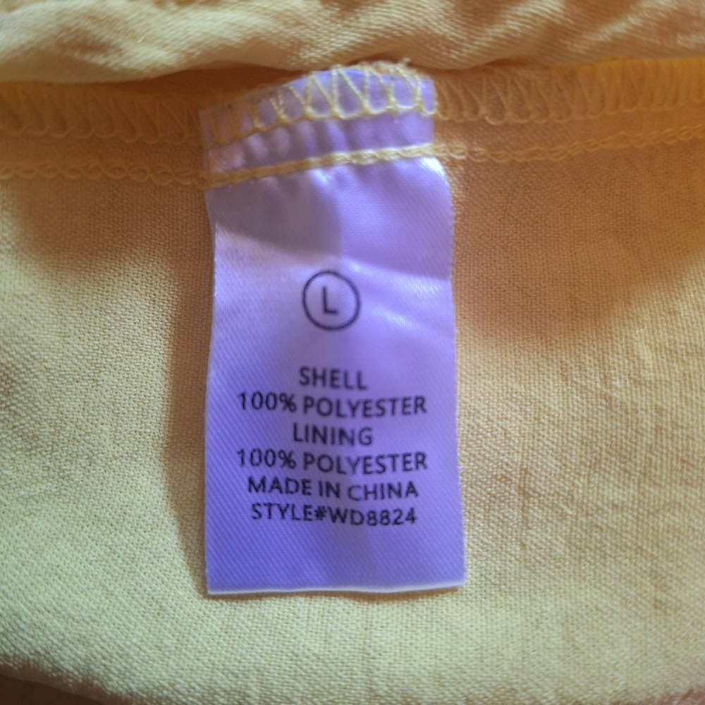 Fashion Nova Butter Yellow Tie Front Smocked Midi Dress Size Large - Picture 7 of 8